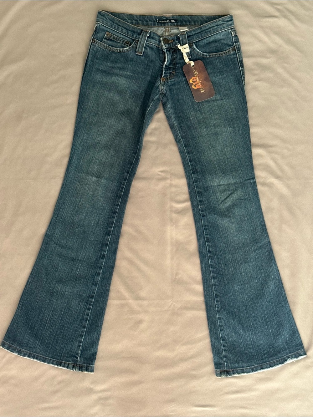 Frankie B. Low Rise Flare Jeans Embroidered Y2K Denim